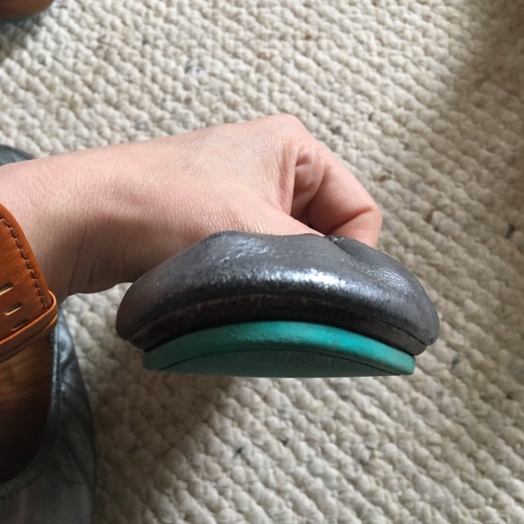 Metallic Pewter Tieks Ballet Flats Well Loved VUC - Picture 6 of 8